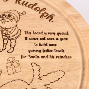 Children's Christmas Eve plate, NEW 2022 Design, Santa plate, Wooden Snack And Drink Board, Santa treat plate