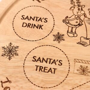 Children's Christmas Eve plate, NEW 2022 Design, Santa plate, Wooden Snack And Drink Board, Santa treat plate