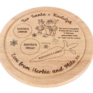 Children's Christmas Eve plate, NEW 2022 Design, Santa plate, Wooden Snack And Drink Board, Santa treat plate