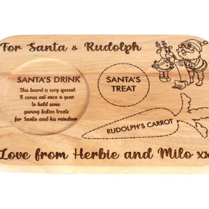 Personalised Santa Wooden Tea Board Gifts Ideas For Rudolph Tray Sign Christmas Xmas Visit Stop Here Kids Childrens