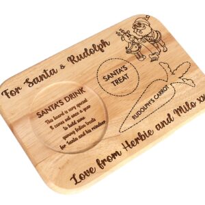 Personalised Santa Wooden Tea Board Gifts Ideas For Rudolph Tray Sign Christmas Xmas Visit Stop Here Kids Childrens