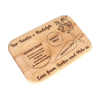 Personalised Santa Wooden Tea Board Gifts Ideas For Rudolph Tray Sign Christmas Xmas Visit Stop Here Kids Childrens