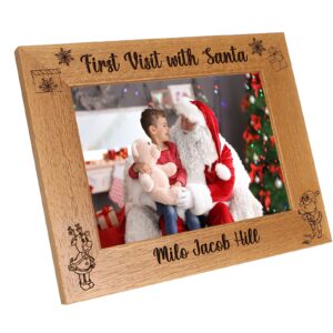 First Visit with Santa Personalised Photo Frame, Portrait or landscape - 6 colours available and 12 sizes (EF40)