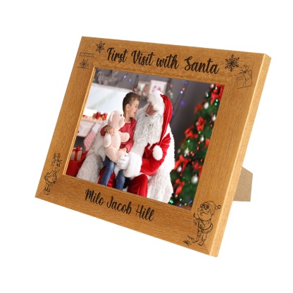 First Visit with Santa Personalised Photo Frame, Portrait or landscape - 6 colours available and 12 sizes (EF40)