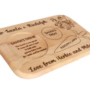 Personalised Santa Wooden Tea Board Gifts Ideas For Rudolph Tray Sign Christmas Xmas Visit Stop Here Kids Childrens