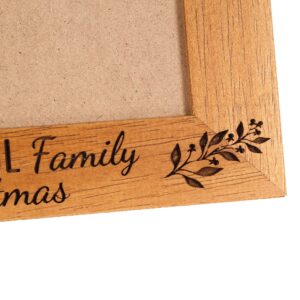 Our Family at Christmas Personalised Photo Frame, Portrait or landscape - 6 colours available and 12 sizes (EF23)
