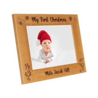 My First Christmas Personalised Photo Frame, Portrait or landscape - 6 colours available and 12 sizes (EF13)