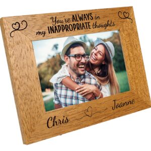 Personalised Valentines day Photo Frame 'You are always in my thoughts' funny valentine gift - 6 colours available and 12 sizes (EF51)