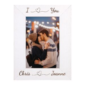 Personalised Valentines day Photo Frame 'I Love You' valentines day gift - 6 colours available and 12 sizes (EF52)