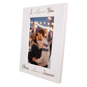 Personalised Valentines day Photo Frame 'I Love You' valentines day gift - 6 colours available and 12 sizes (EF52)