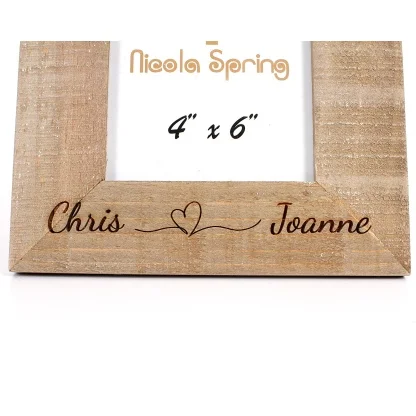 Personalised Valentines day Photo Frame 'I Love You' valentines day gift - Driftwood style frames - 6x4 size