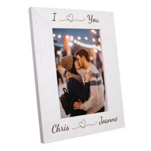 Personalised Valentines day Photo Frame 'I Love You' valentines day gift - 6 colours available and 12 sizes (EF52)
