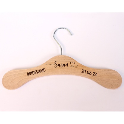 Personalised Coat Hanger, Wooden engraved Wedding Coat Hanger with Personalised Detail, adult or children's hanger