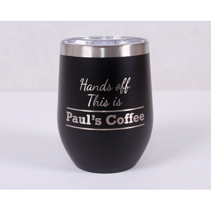 Personalised 340ml Double walled tumbler, Thermos Insulated Travel Cup, Hot, Cold, Coffee, Tea, 4 Colours Available