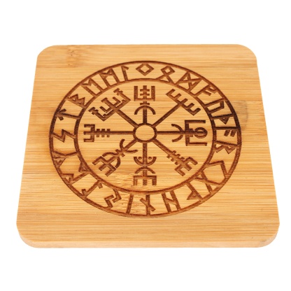 Viking Compass Slate or bamboo Coaster, Laser Engraved, Shabby Chic Gift, Wedding, Birthday, Anniversary, Christmas