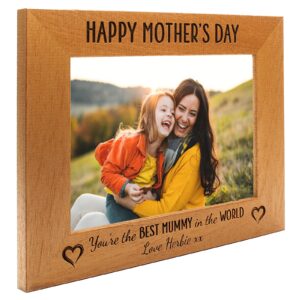 Personalised Happy Mothers Day Photo Frame, Mum, Mummy, Mother's Day- Portrait or landscape - 6 colours available and 12 sizes (EF56)