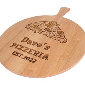 Personalised 12inch Pizza board 30cm, Pizzeria Est. 2022, Custom Pizza Board, Pizza Peel. Ideal gift for any occasion. New Design