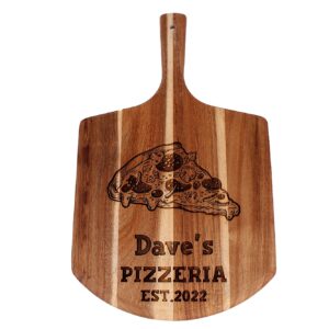 Personalised Pizza Peel 'Name' Pizzeria Est. 2022, Pizza Paddle, Pizzeria Design, Pizza Board, Birthday, Fathers Day, Wedding, Housewarming
