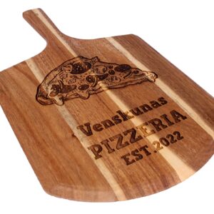 Personalised Pizza Peel 'Name' Pizzeria Est. 2022, Pizza Paddle, Pizzeria Design, Pizza Board, Birthday, Fathers Day, Wedding, Housewarming