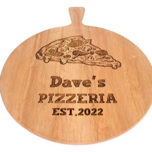Personalised 12inch Pizza board 30cm, Pizzeria Est. 2022, Custom Pizza Board, Pizza Peel. Ideal gift for any occasion. New Design