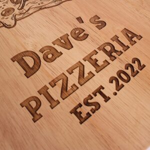 Personalised 12inch Pizza board 30cm, Pizzeria Est. 2022, Custom Pizza Board, Pizza Peel. Ideal gift for any occasion. New Design