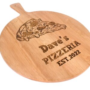 Personalised 12inch Pizza board 30cm, Pizzeria Est. 2022, Custom Pizza Board, Pizza Peel. Ideal gift for any occasion. New Design