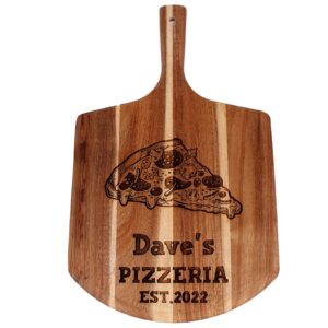 Personalised Pizza Peel 'Name' Pizzeria Est. 2022, Pizza Paddle, Pizzeria Design, Pizza Board, Birthday, Fathers Day, Wedding, Housewarming