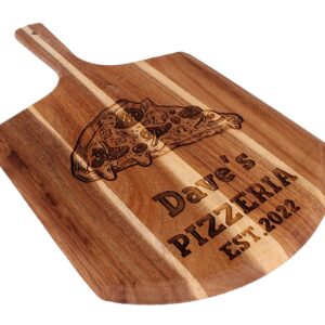 Personalised Pizza Peel 'Name' Pizzeria Est. 2022, Pizza Paddle, Pizzeria Design, Pizza Board, Birthday, Fathers Day, Wedding, Housewarming