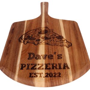 Personalised Pizza Peel 'Name' Pizzeria Est. 2022, Pizza Paddle, Pizzeria Design, Pizza Board, Birthday, Fathers Day, Wedding, Housewarming