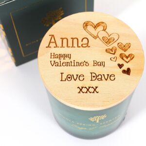Personalised Candle, Custom Message Candle Gift, Personalised Scented Soy Candle - Sage and Seasalt scent - 130g - 21hr burn time