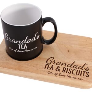 Personalised Tea and Biscuit board, Christmas Gift, Birthday gift, personalised serving board, matching 11oz ceramic mug available