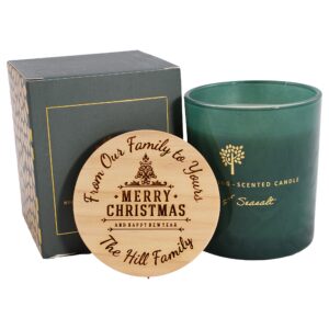 Personalised Candle Gift, Christmas Message, Candle Gift, Personalised Scented Soy Candle - 4 scents Available- 130g - 21hr burn time