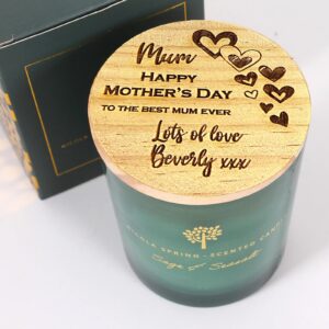 Mothers Day Candle Gift, Custom Message Candle Gift, Personalised Scented Soy Candle - Sage and Seasalt scent - 130g - 21hr burn time