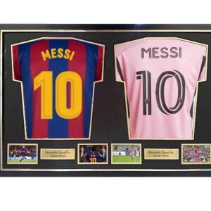 DIY football DOUBLE shirt frame, complete with 4 photo apertures and 2 metal textboxes - NEW