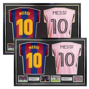 DIY football DOUBLE shirt frame, complete with 4 photo apertures and 2 metal textboxes - NEW