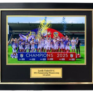 Leeds Utd Champions Celebration frame, EFL Championship Champions, 100 points Club