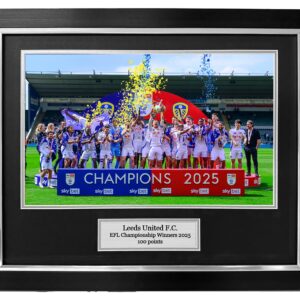 Leeds Utd Champions Celebration frame, EFL Championship Champions, 100 points Club