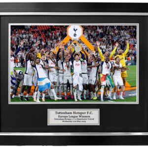 Tottenham Hotspurs Euorpa League Winners Trophy Lift Framed photo - 20x16" framed photo