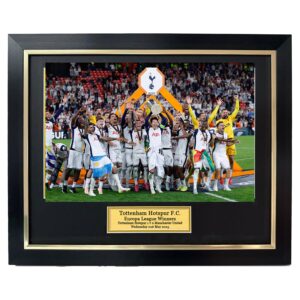 Tottenham Hotspurs Euorpa League Winners Trophy Lift Framed photo - 20x16" framed photo