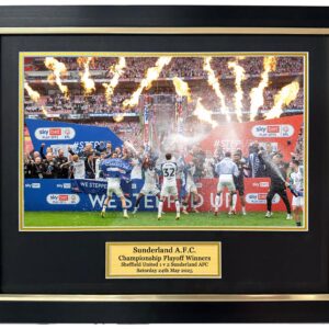 Sunderland AFC Championship Playoff Winners Trophy Lift Framed photo - 20x16" framed photo