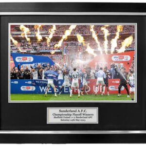 Sunderland AFC Championship Playoff Winners Trophy Lift Framed photo - 20x16" framed photo