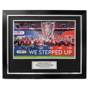 Charlton Athletic League One Playoff Winners Trophy Lift Framed photo - 20x16" framed photo
