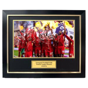 Liverpool FC Premier league Winners Trophy Lift Framed photo - 20x16" framed photo
