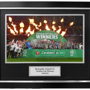 Newcastle United Carabao Cup Winners Trophy Lift Framed photo - 20x16" framed photo
