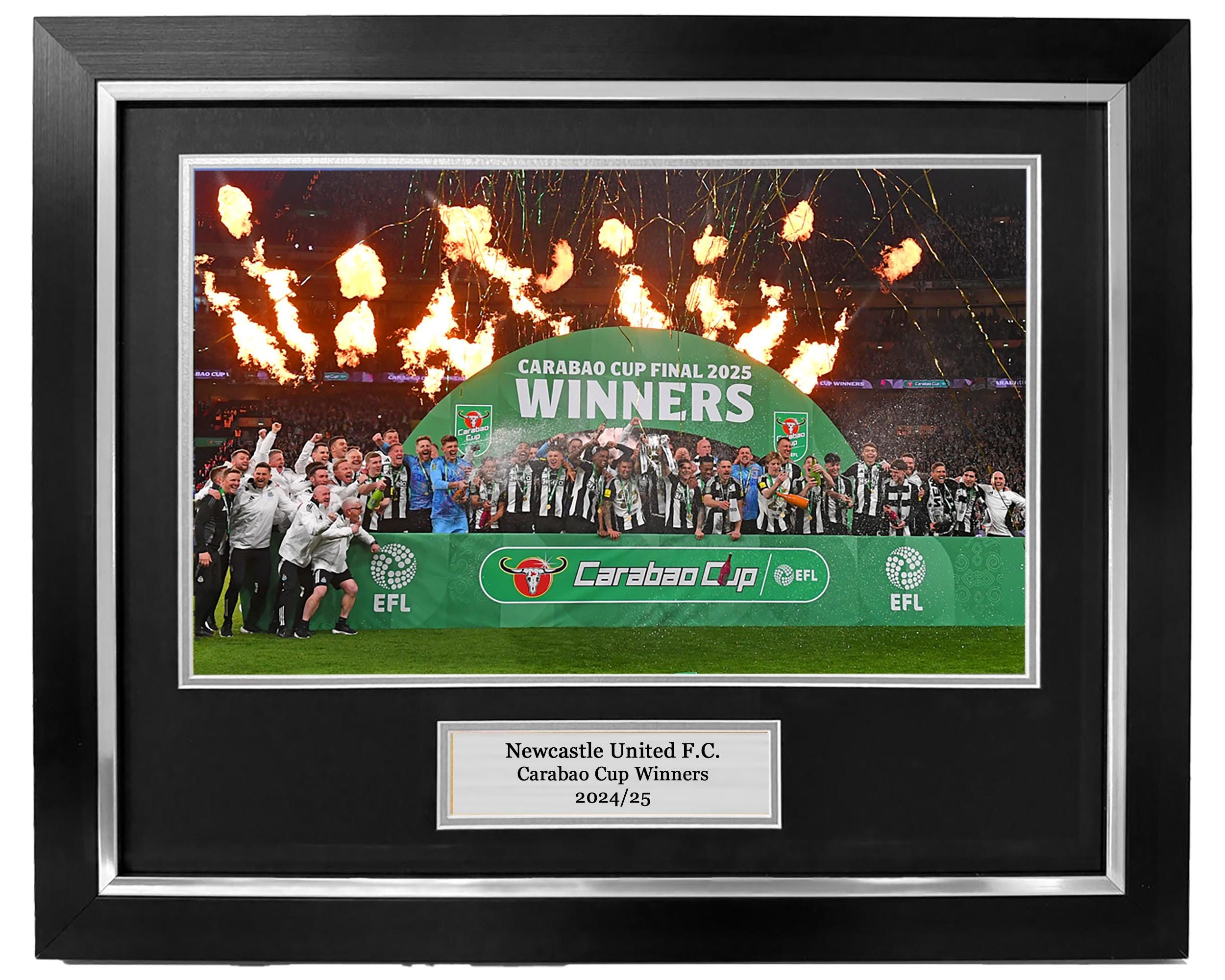 Newcastle United Carabao Cup Winners Trophy Lift Framed photo - 20x16" framed photo