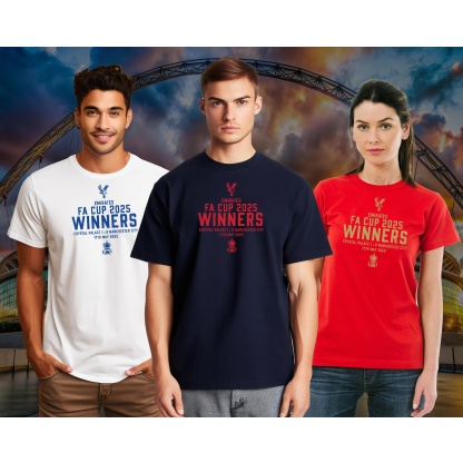 Crystal Palace FA Cup Winners Tee with Score and date, 2024/25 FA Cup Winners