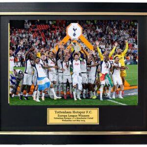 Tottenham Hotspurs Euorpa League Winners Trophy Lift Framed photo - 20x16" framed photo