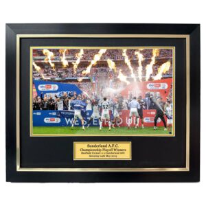 Sunderland AFC Championship Playoff Winners Trophy Lift Framed photo - 20x16" framed photo