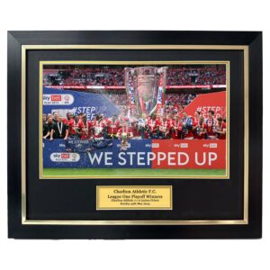 Charlton Athletic League One Playoff Winners Trophy Lift Framed photo - 20x16" framed photo