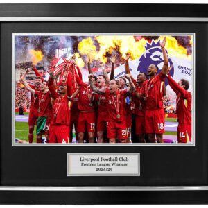 Liverpool FC Premier league Winners Trophy Lift Framed photo - 20x16" framed photo
